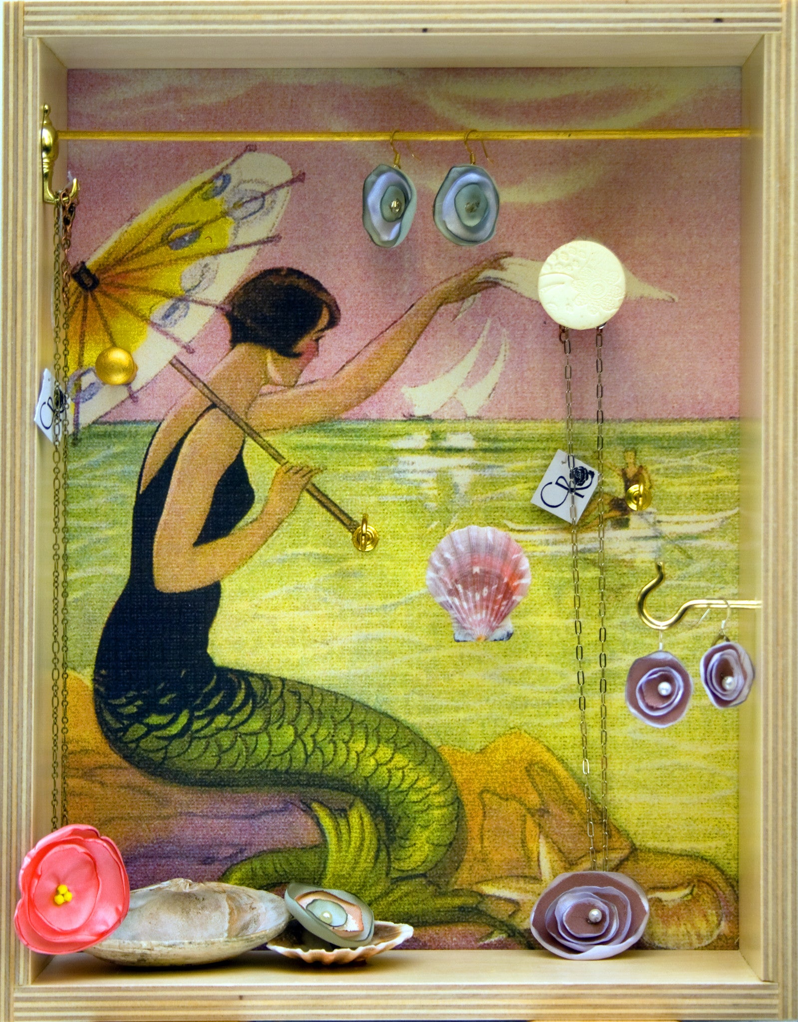 mermaid jewelry box for wall