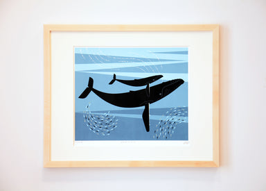 framed whale wall art