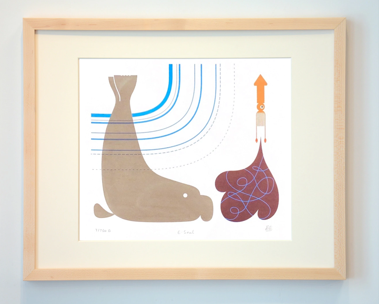 framed elephant seal art print