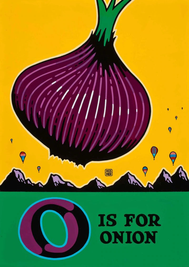 O is for Onion blank greeting card