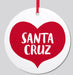 red Santa Cruz ornament