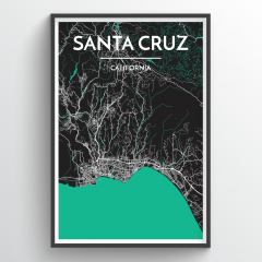 Santa Cruz California City Map Poster