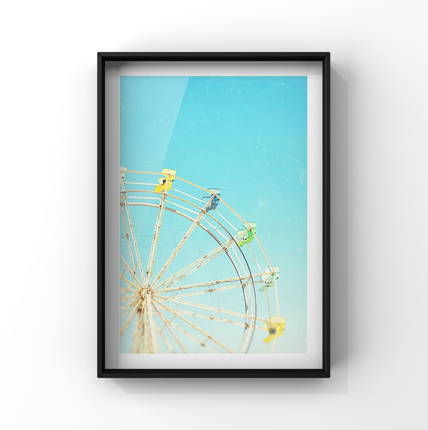 vintage ferris wheel image framed