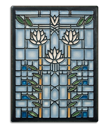 waterlilies ceramic decorative tile