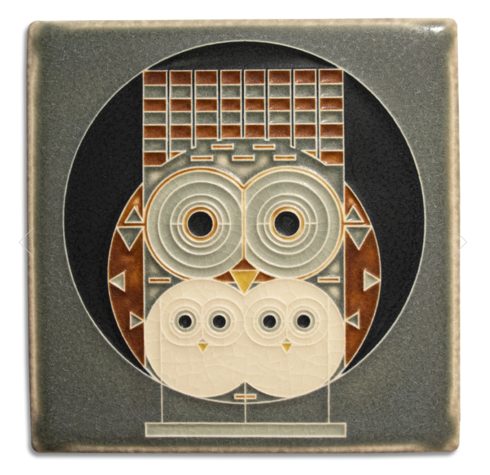 ceramic decorative owl tile
