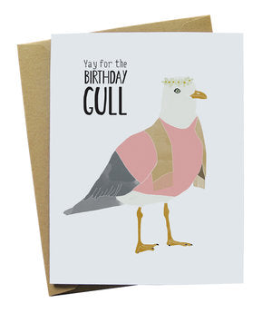 yay for the birthday gull greeting card