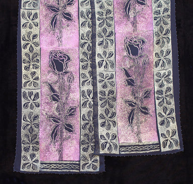 rose print silk scarf