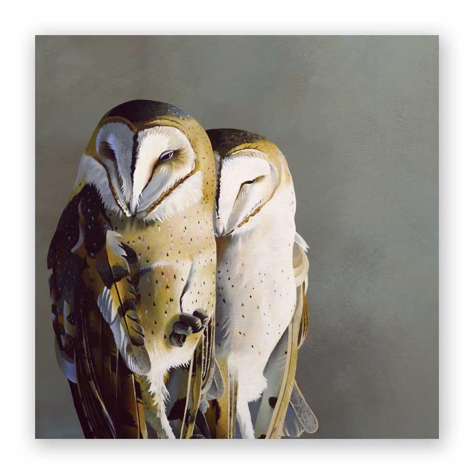 owl print on wood