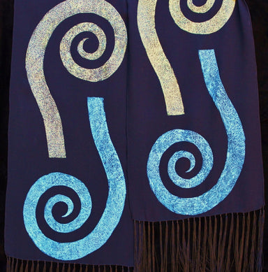 wave blue scarf