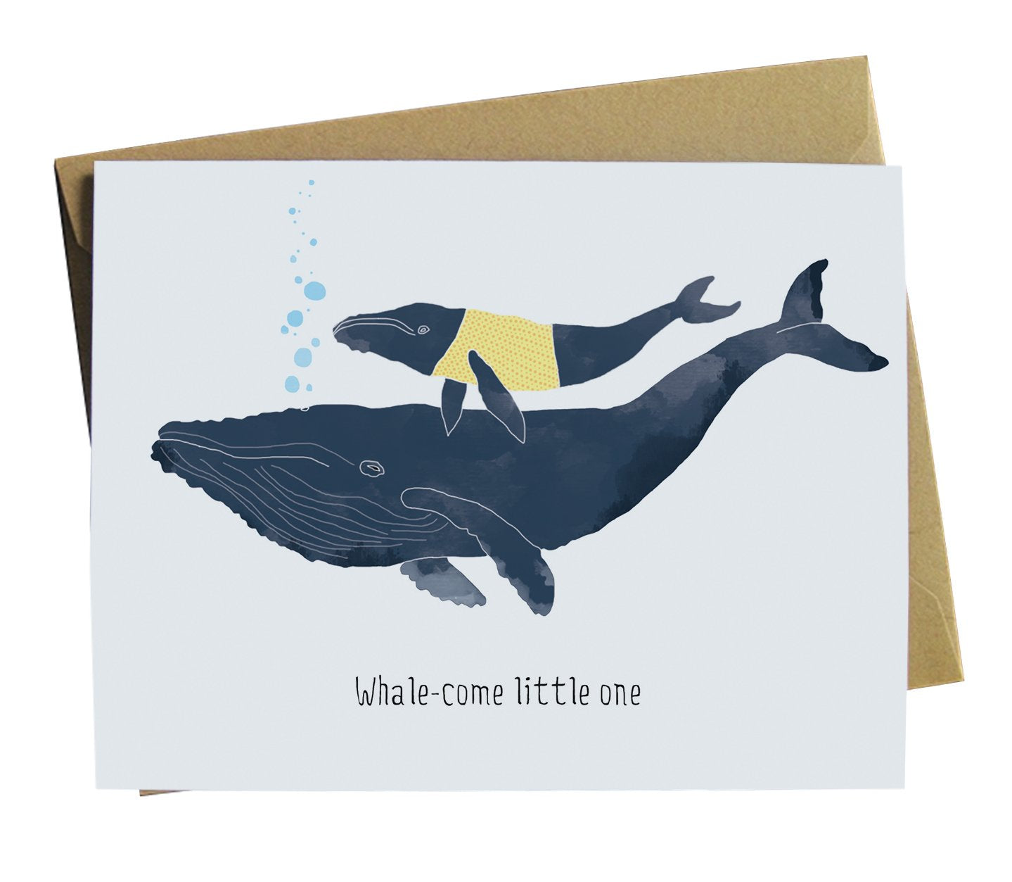 whale come little one greeting card