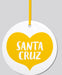 yellow Santa Cruz ornament