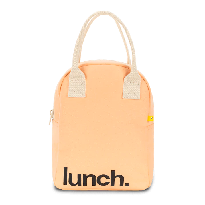 peach cotton lunch bag