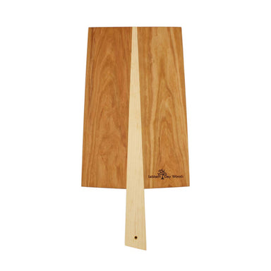 Wood cutting board with handle