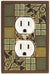 Artistic ceramic light switch plate receptacle