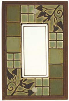 Artistic ceramic light switch plate