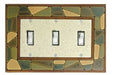 Mosaic triple wide ceramic light switch plate