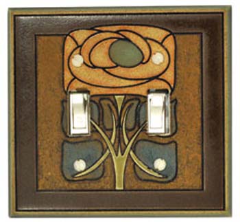 art deco double wide switch plates