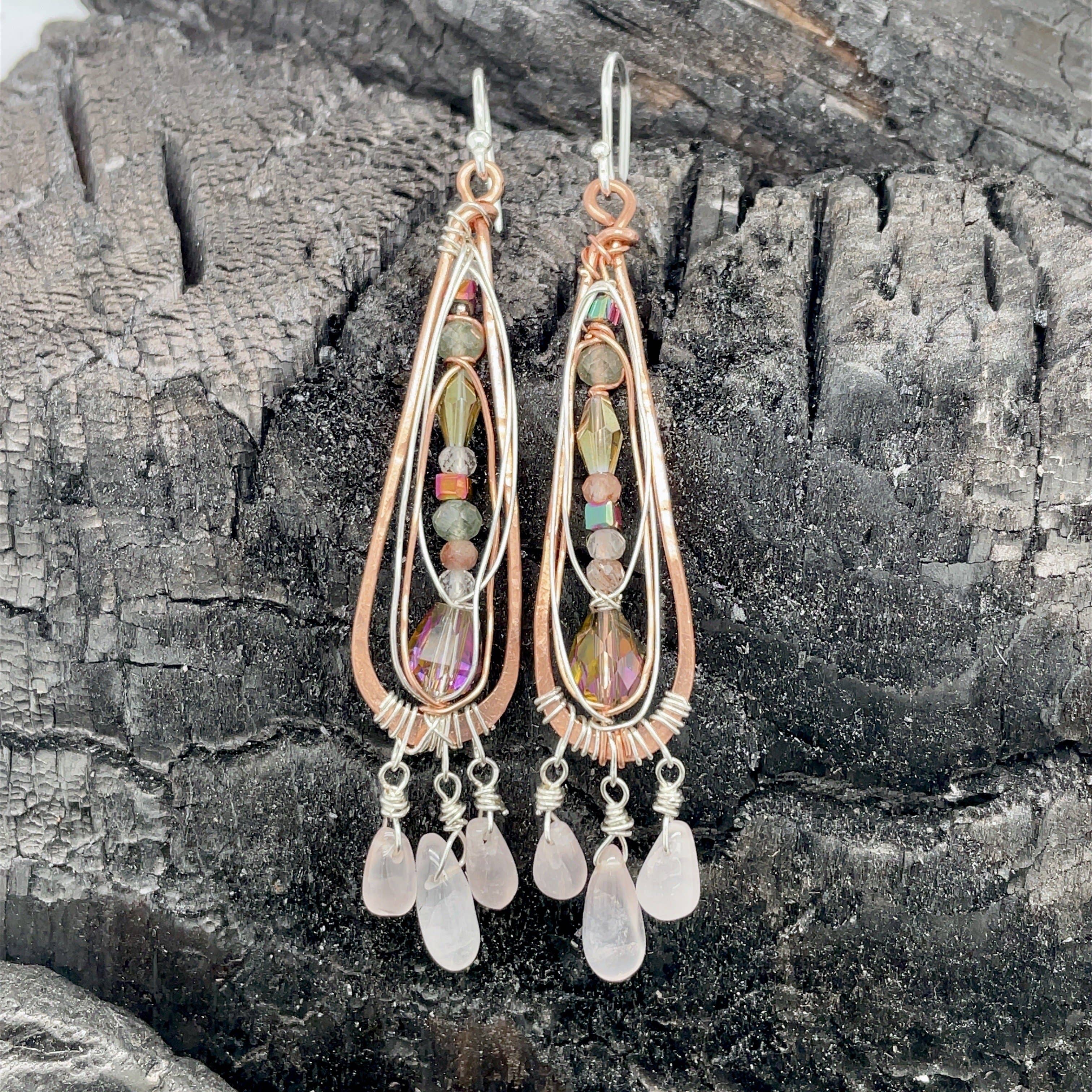 gemstone drop earrings