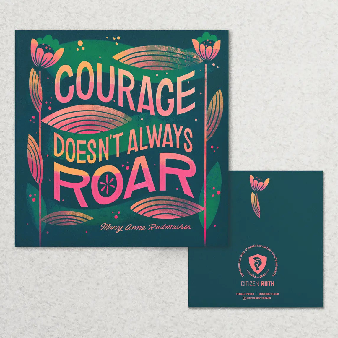 courage doesn't always roar greeting card