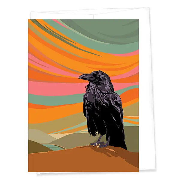 black crow blank greeting card