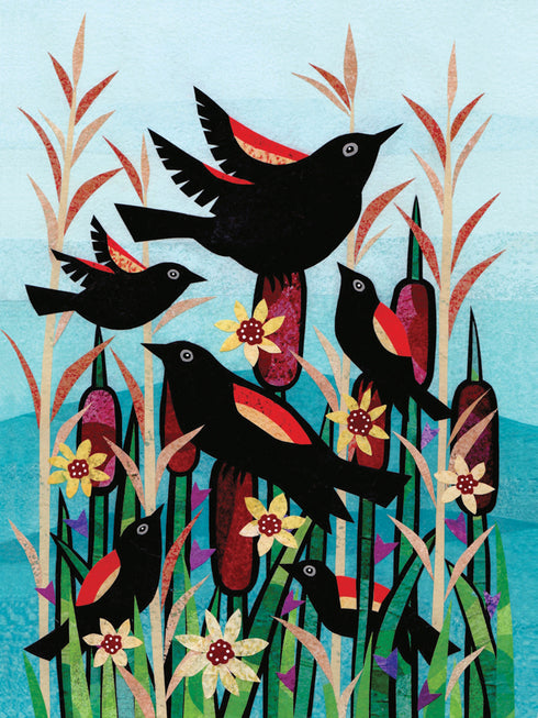 Happy Birthday blackbird Greeting card