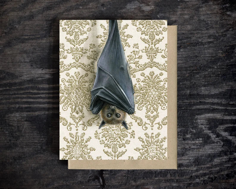 bat blank greeting card