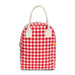 red and white gingham lunch bag