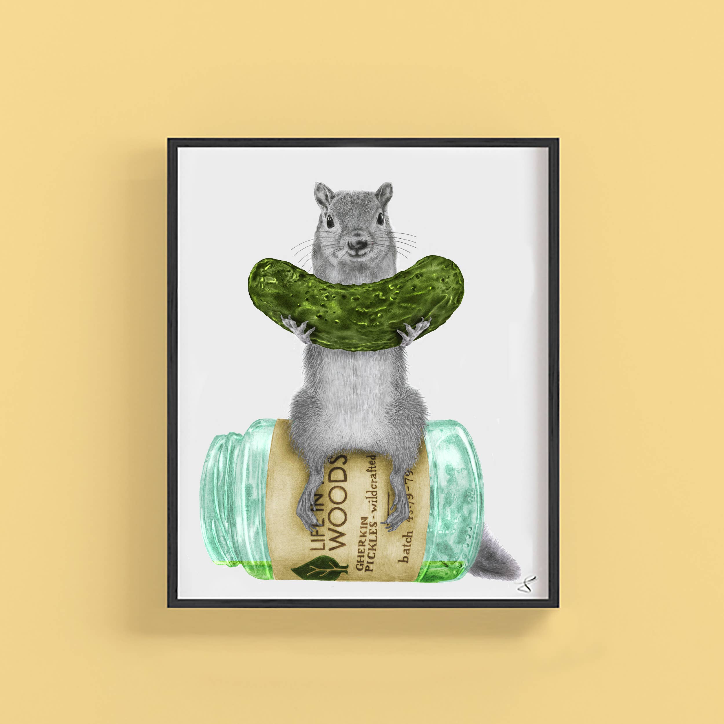 squirrel with a pickle portrait