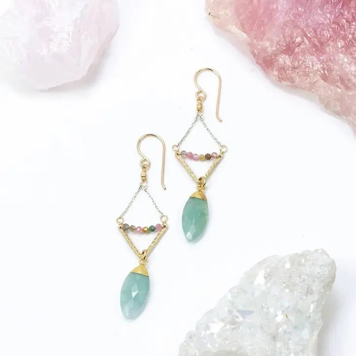 Gemstone dangle earrings
