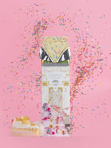 compartes chocolatier cake and sprinkles