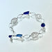silver blue sea glass bracelet
