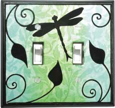 dragonfly decorative ceramic switch plates double wide