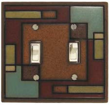rectangle double wide ceramic light switch plate