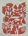 red wildflower lino print