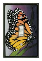 Butterfly ceramic light switch plate single wide