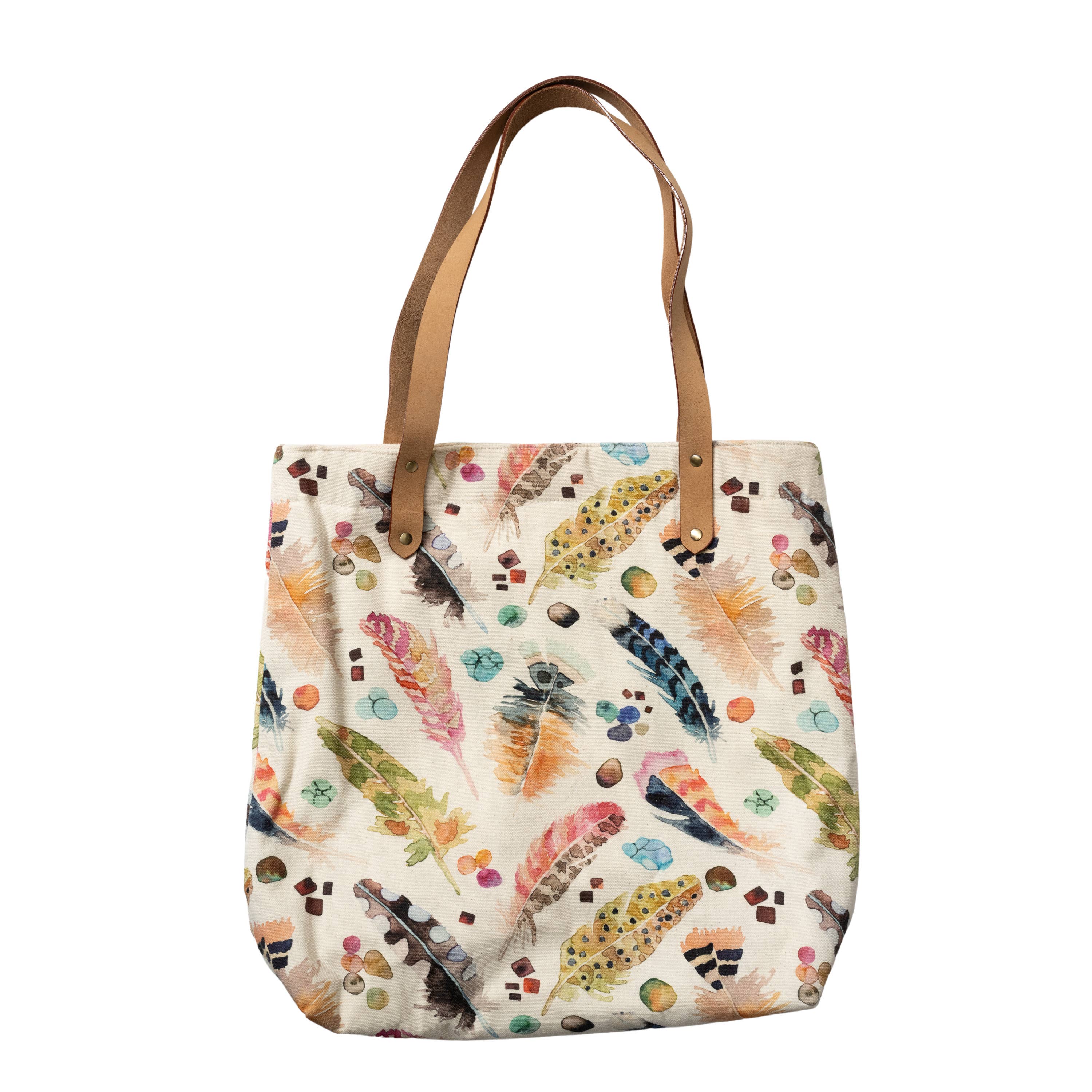 feathers tote bag