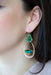 green gemstone drop earrings