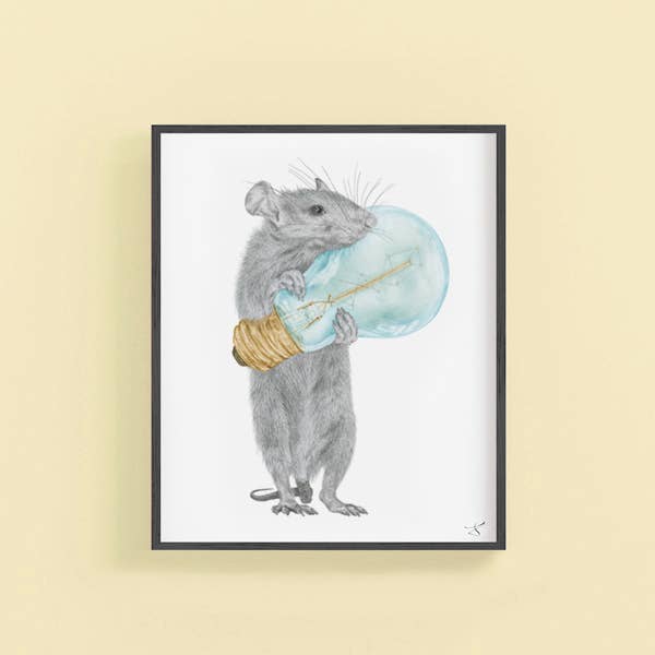 Rat framed art print