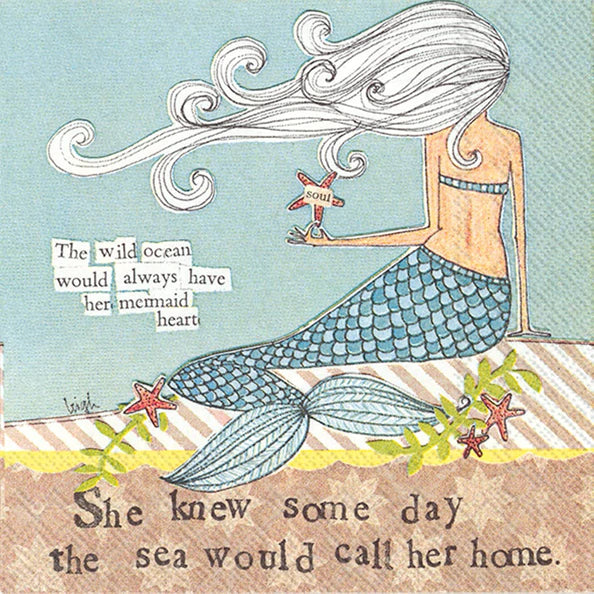 she knew some day the sea would call her home cocktail napkin