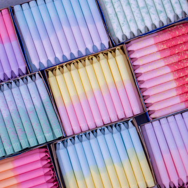 pastel taper candles