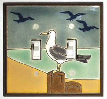 seagull decorative ceramic light switch plate