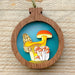 mushroom wood ornament