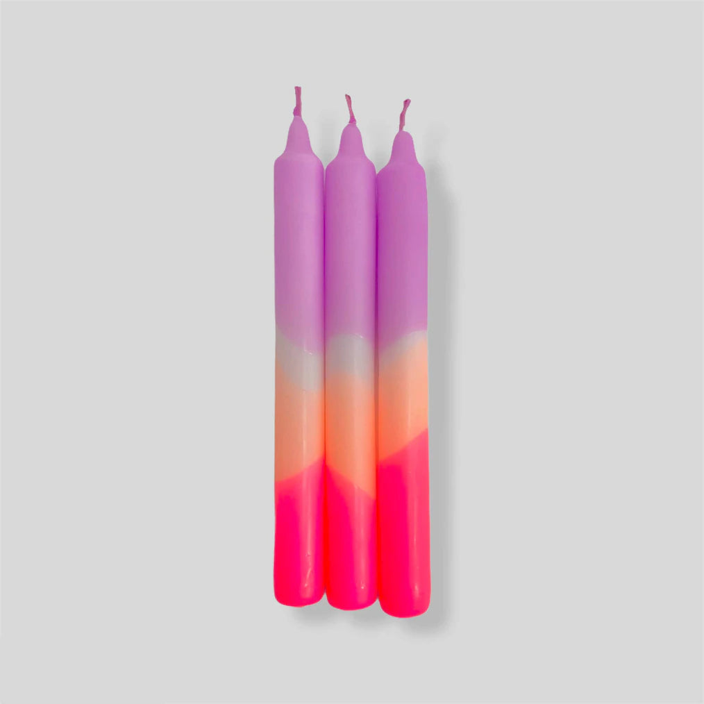 purple tapered candles