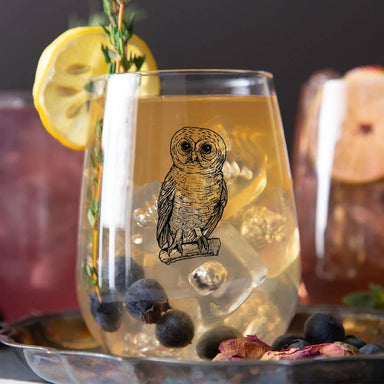 owl wine glass