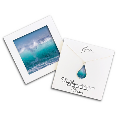ocean wave drop pendant necklace