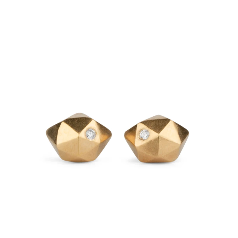Tiny Fragment Diamond Stud Earrings in Vermeil