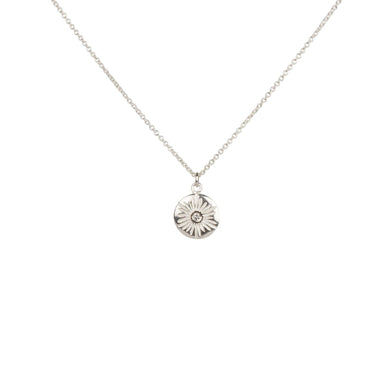 diamond silver pendant necklace