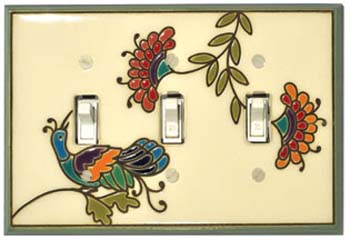bird decorative ceramic switch plates