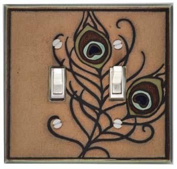 feather double wide ceramic switch plate