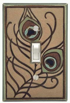 feathers single wide ceramic switch plate